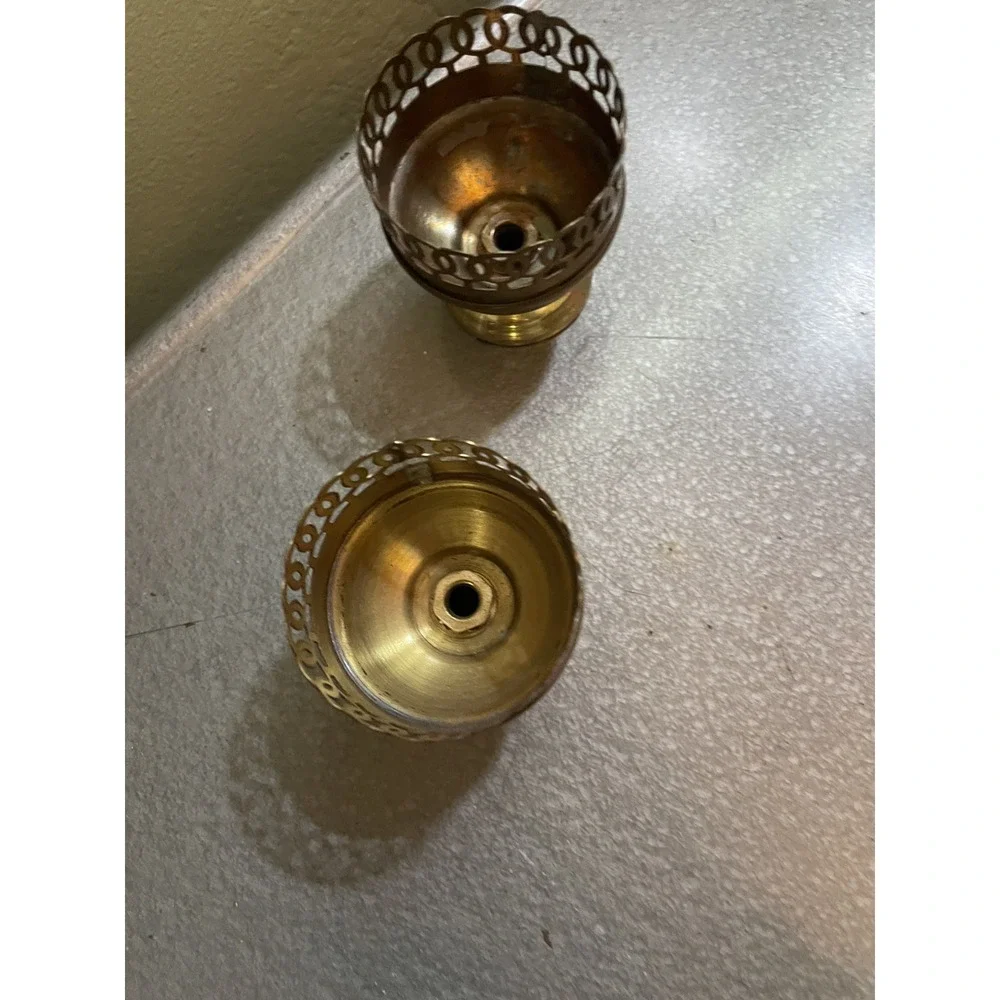 Set of 2 Copper Candle Holder Vintage Solid  Coppercraft Guild Vtg